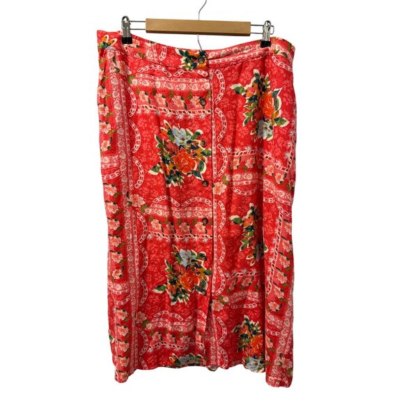 Lauren Conrad Sz XXL Floral Print Skirt Rayon & Linen Blend Elastic Waist Skirt - Picture 12 of 12